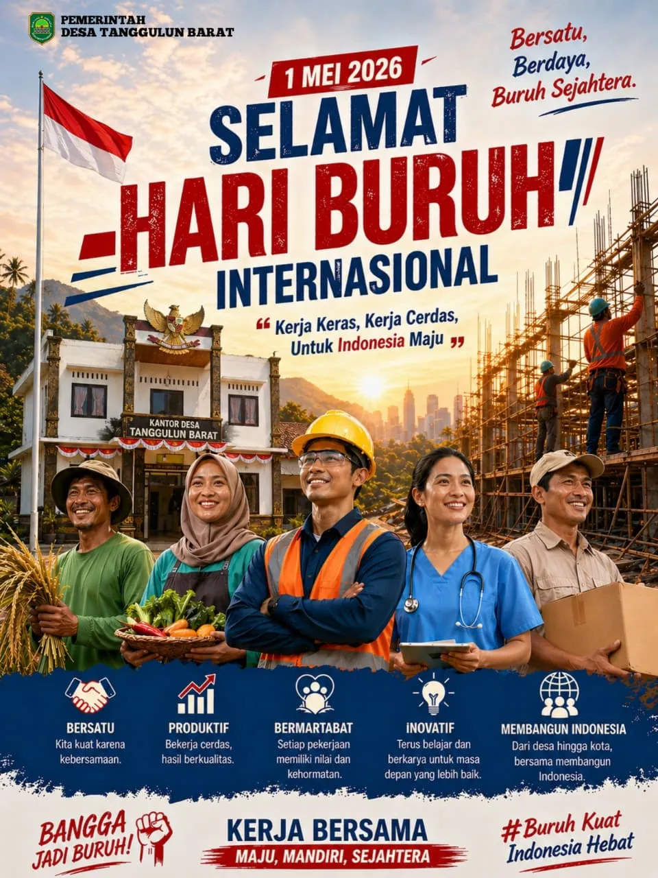 Peringatan Hari Buruh Internasional 2026, Pemdes Tanggulun Barat Ajak Tingkatkan Solidaritas dan Produktivitas
